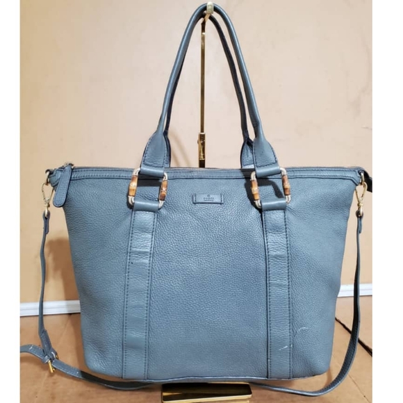 Authentic GUCCI Calfskin Bamboo Top Handle Tote Grey - Picture 1 of 11